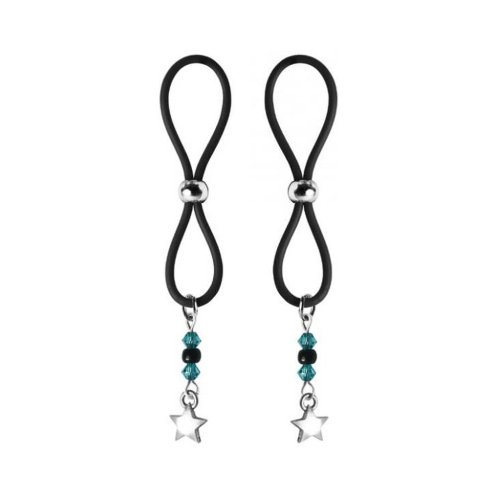 Bijoux De Nip Nipple Halos Star Charm Blue Black