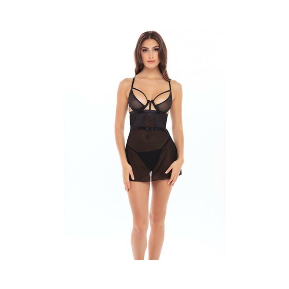 Rene Rofe New In Town Chemise & G-string Black M/l