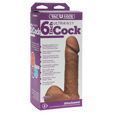 Vac-U-Lock 6 Ultraskyn Cock Attch. - Brown