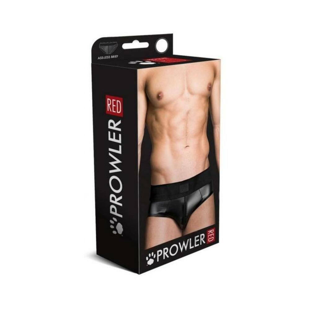 Prowler Red Wetlook Assless Brief Blk Lg
