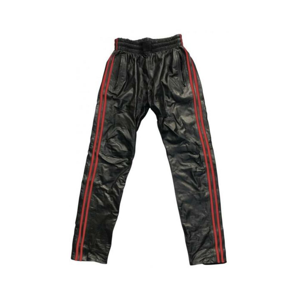 Prowler Red Leather Joggers Red Sm