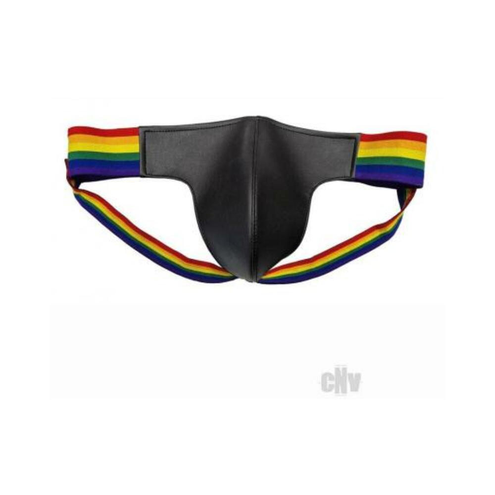 Leather Jock W/ Pride Stripes Lg