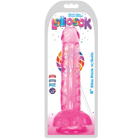 Curve Novelties Lollicock 8 Slim Stick w/Balls - Cherry Ice