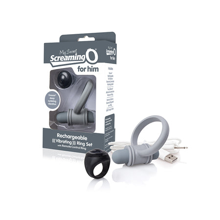 My Secret  Bullet and Ring for Him - Grey