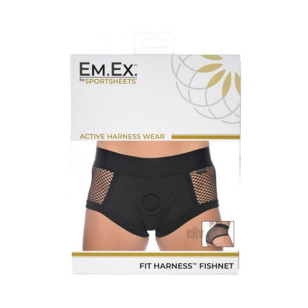 Em Ex Fit Harness Fishnet 2xlg Black