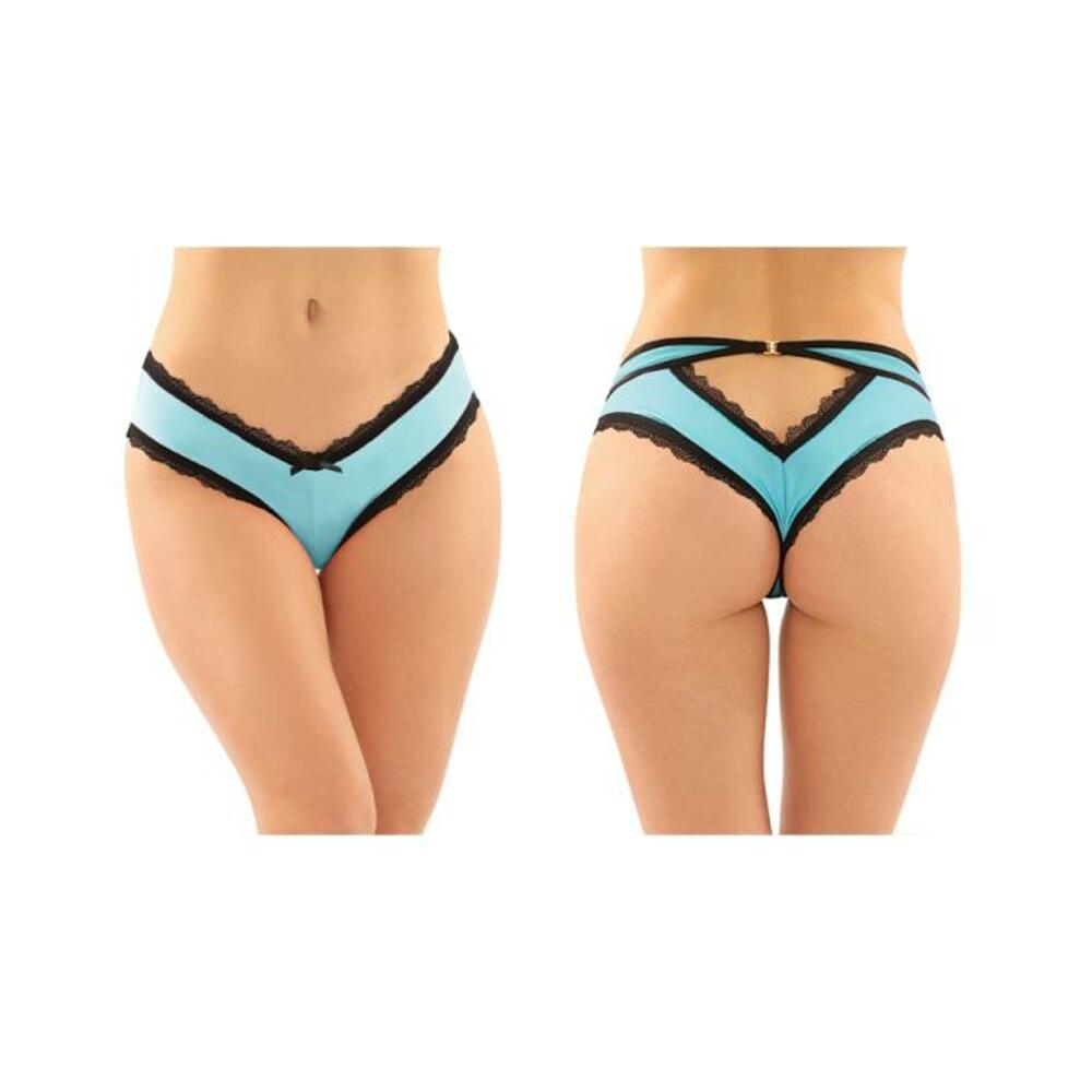 Dahlia Cheeky Hipster Panty With Lace Trim And Keyhole Cutout 6-pack S/m Turquoise