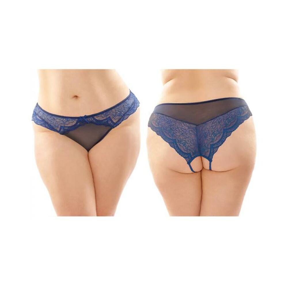 Cassia Crotchless Lace And Mesh Panty 6-pack Q/s Navy