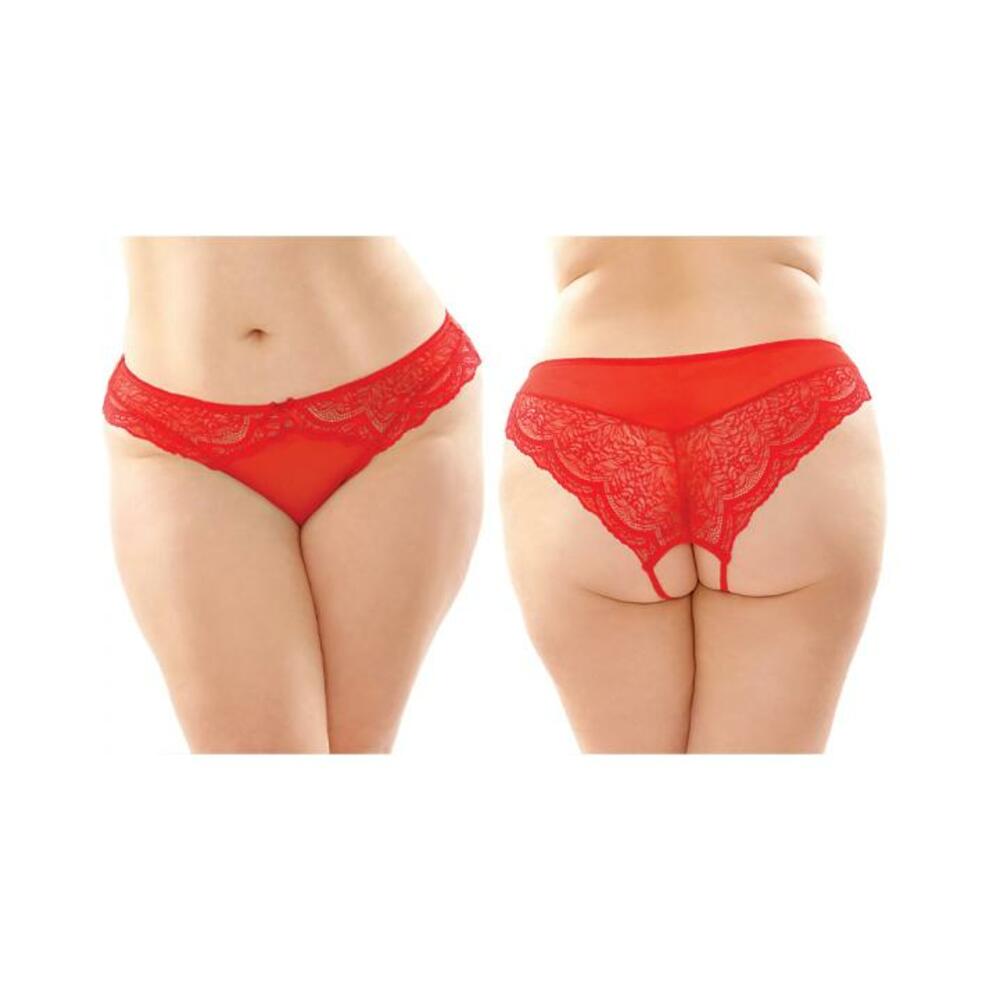 Cassia Crotchless Lace And Mesh Panty 6-pack Q/s Red