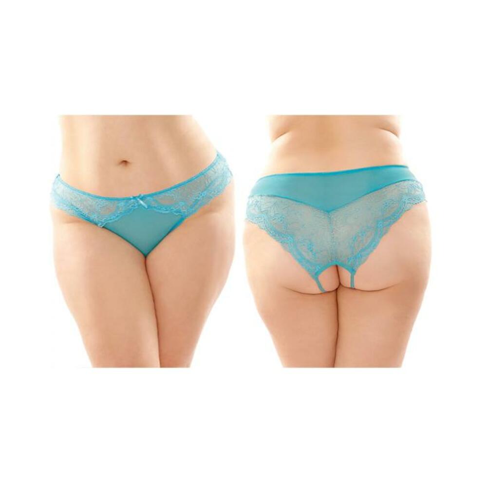 Cassia Crotchless Lace And Mesh Panty 6-pack Q/s Turquoise