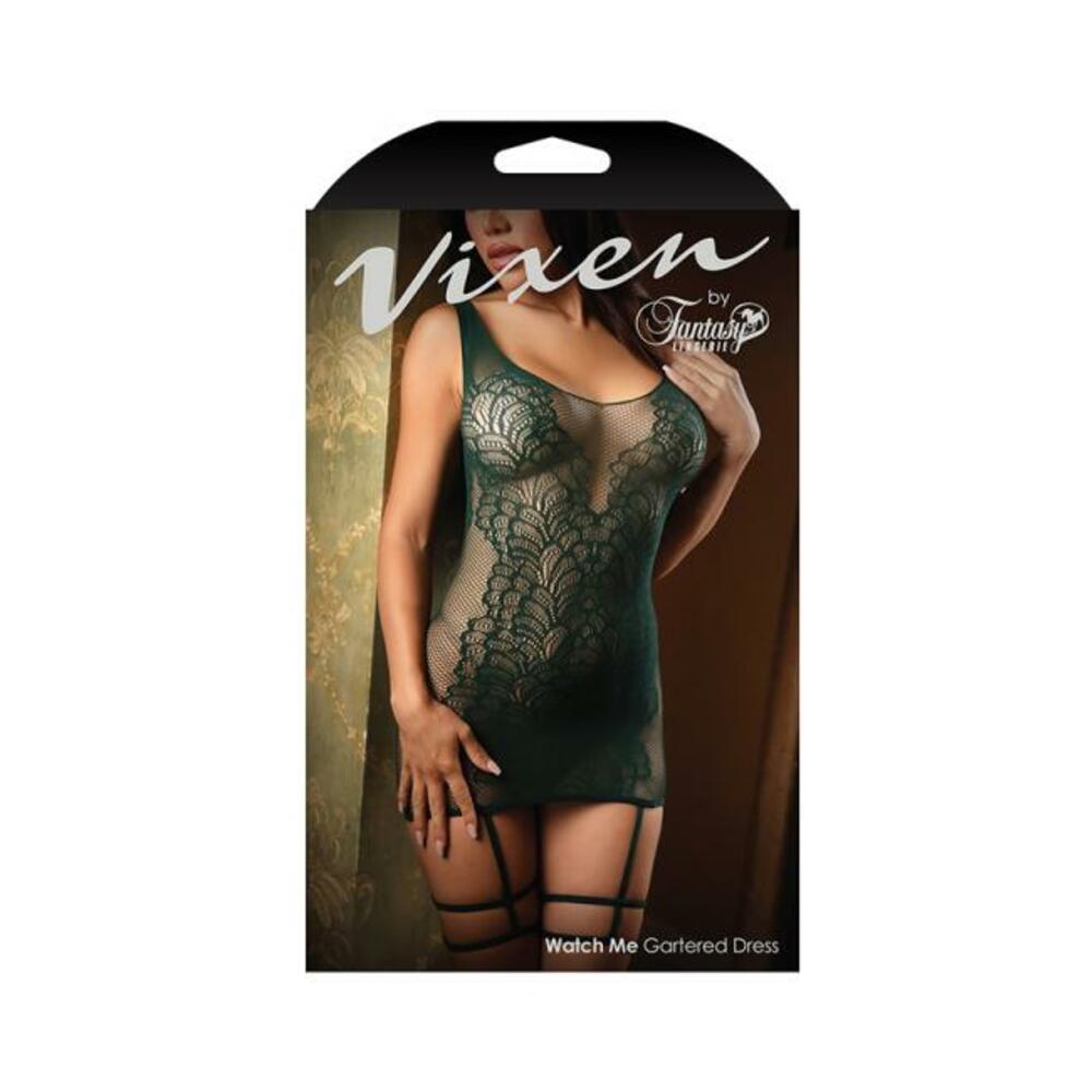 Fantasy Lingerie Vixen Watch Me Gartered Seamless Dress Green O/s
