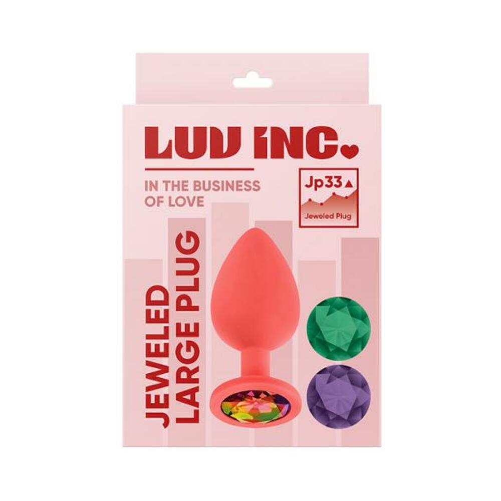 Luv Inc Jp33 Jeweled Large Plug With 3 Stones Coral