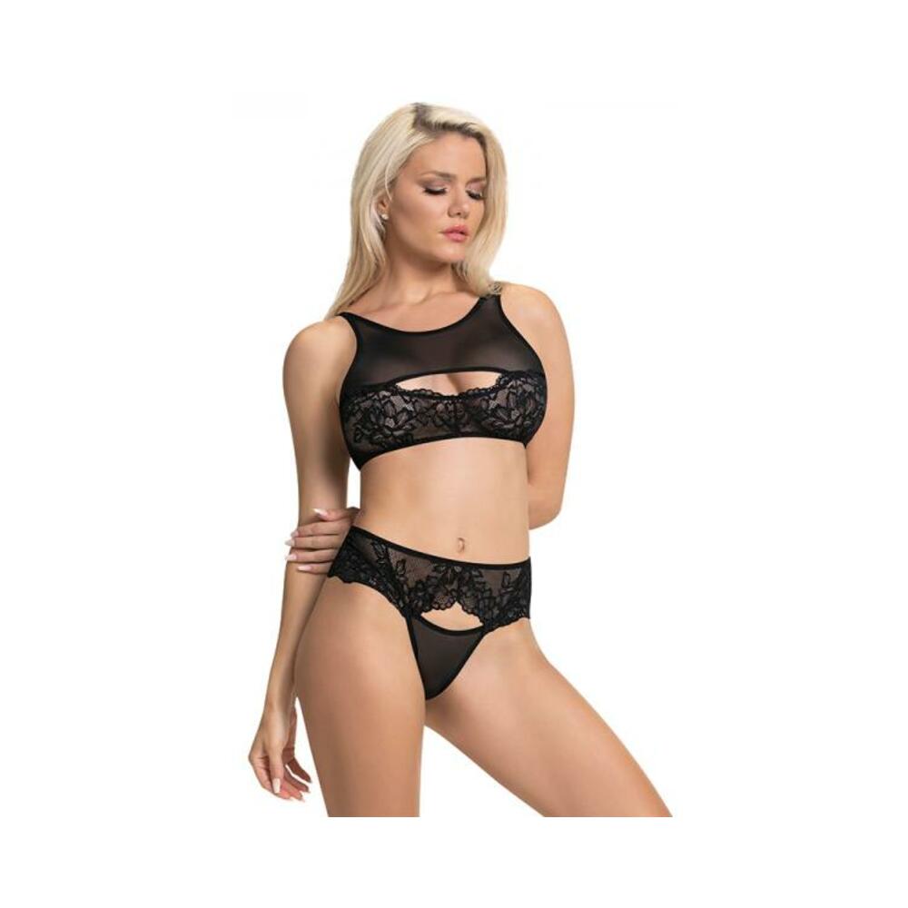 Magic Silk Sugar & Spice Peek-a-boo Bra & Panty Set Black Queen