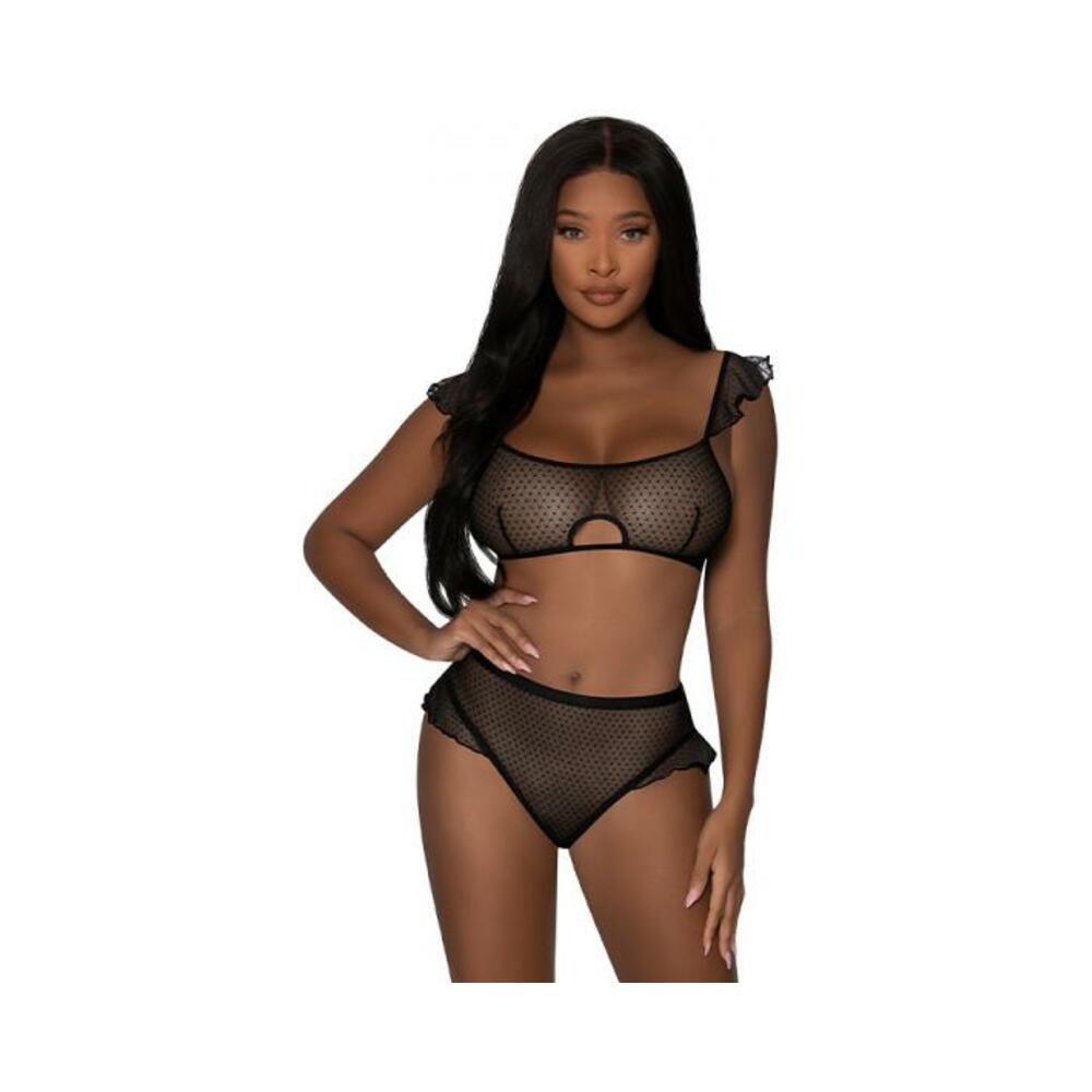 Magic Silk Girl Next Door Bralette & Panty Black L/lx