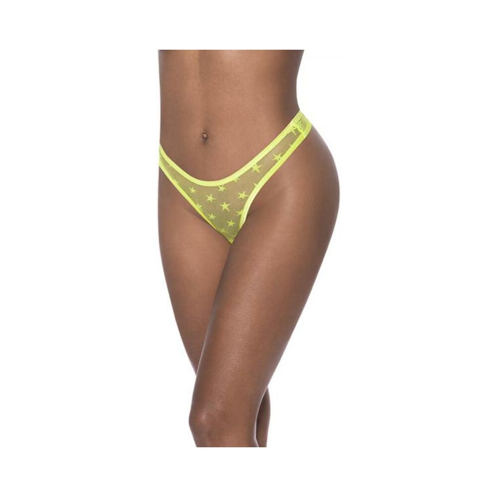Magic Silk Love Star High Leg High Waist Micro Tanga Neon Chartreuse S/m