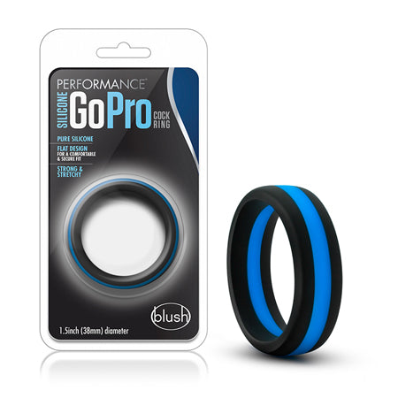 Blush Performance Silicone Go Pro Cock Ring - Black/Blue