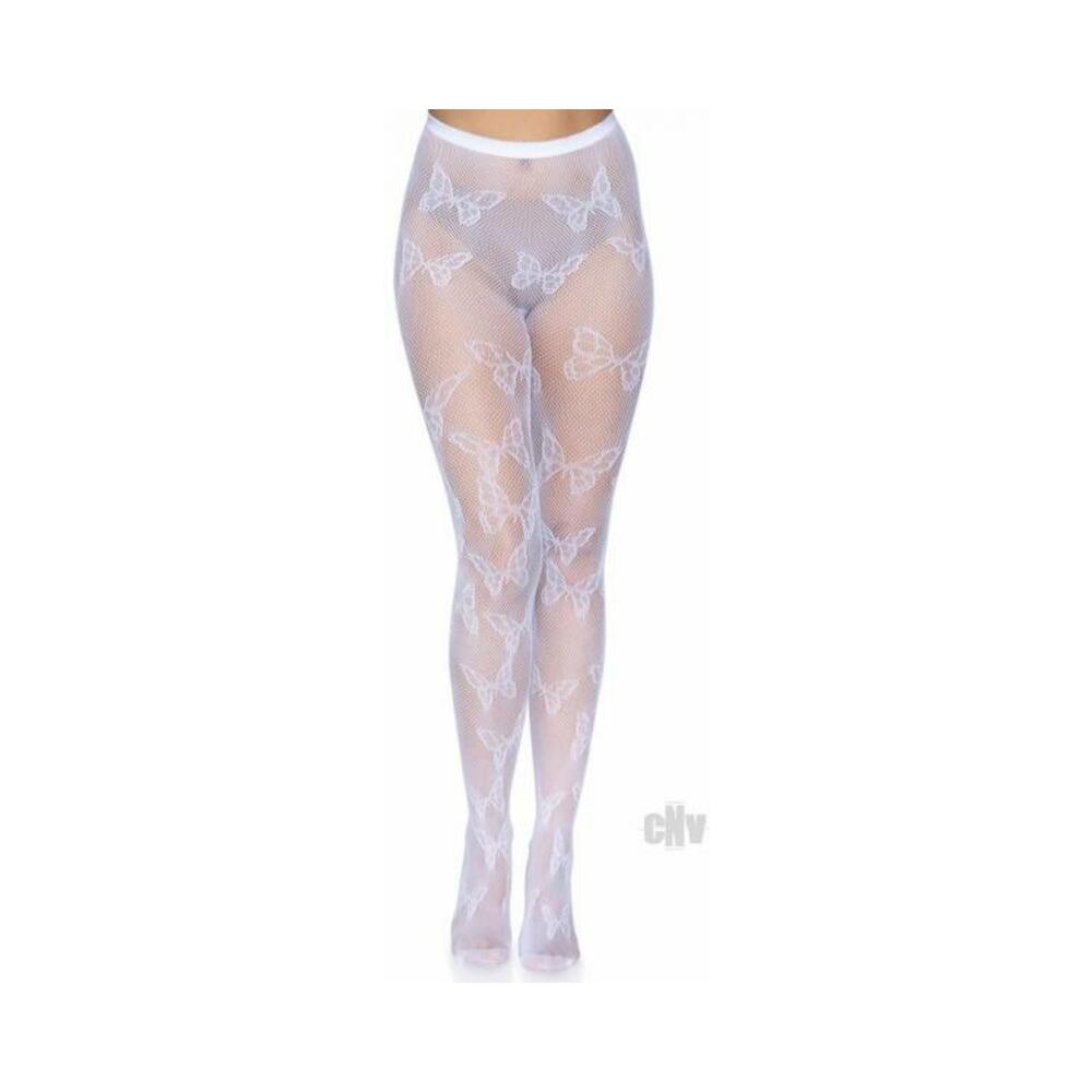 Butterfly Net Tights Os White