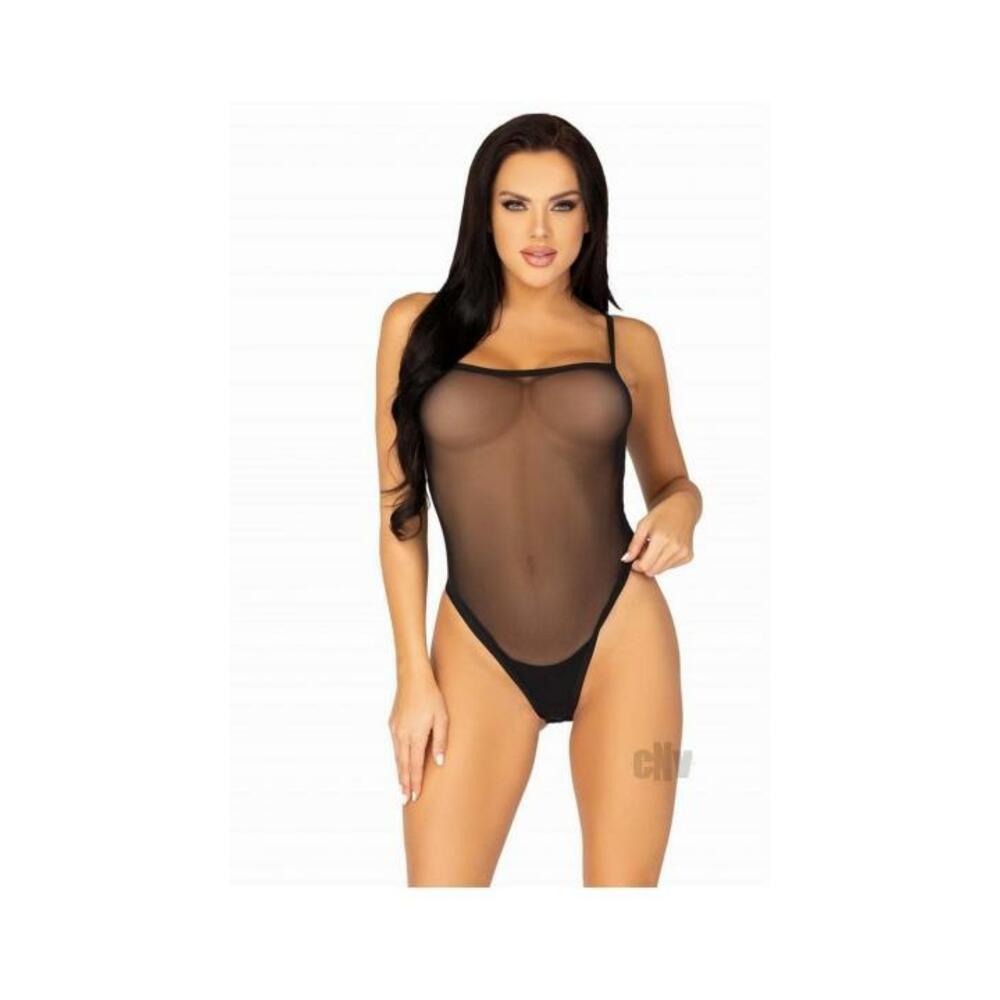 Snap Crotch Cami Bodysuit Thong M/l Blk