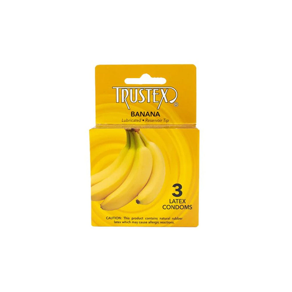 Trustex Flavored Lubricated Condoms - 3 Pack - Banana