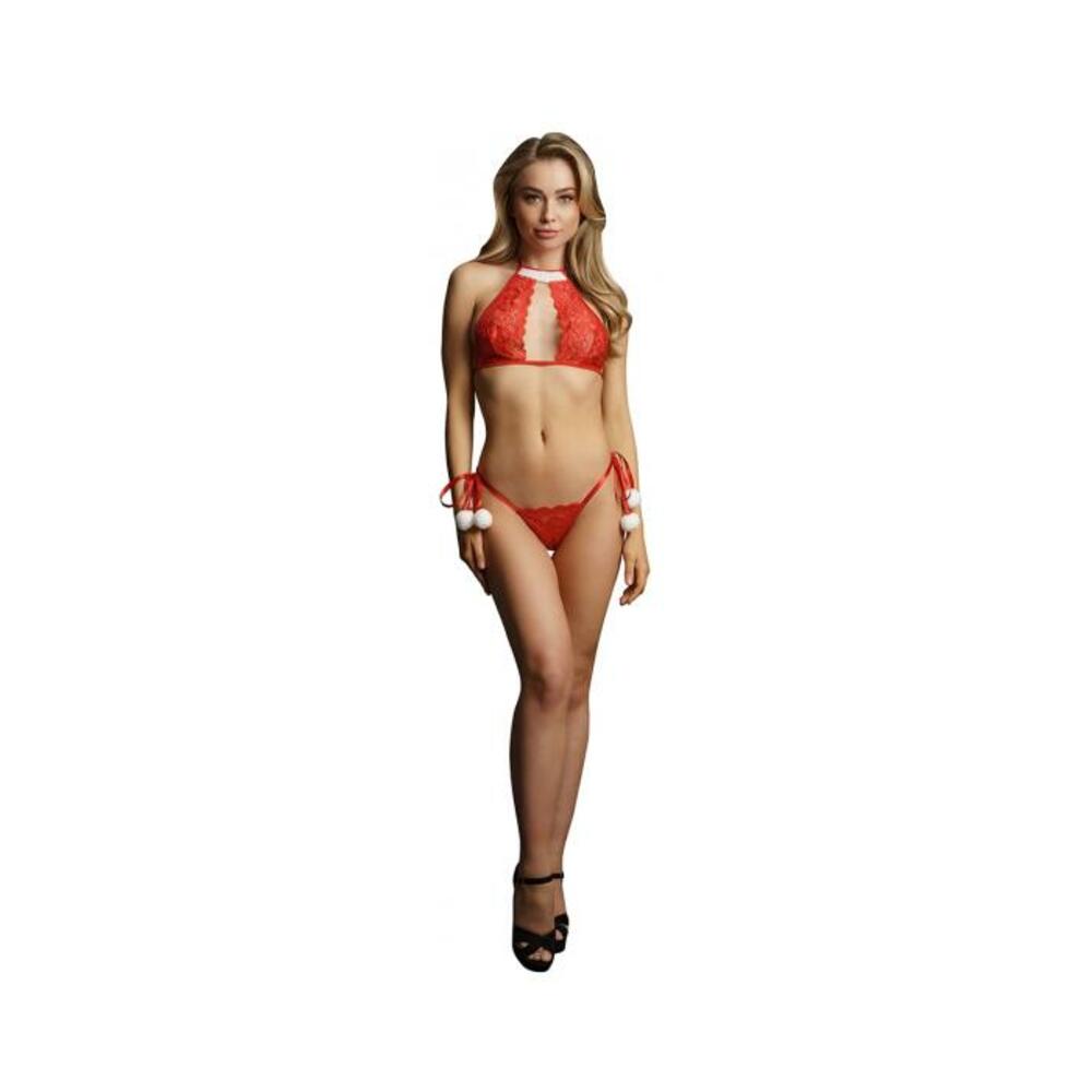 Shots Le Desir Snow Angel Lace Lingerie Set Os Red