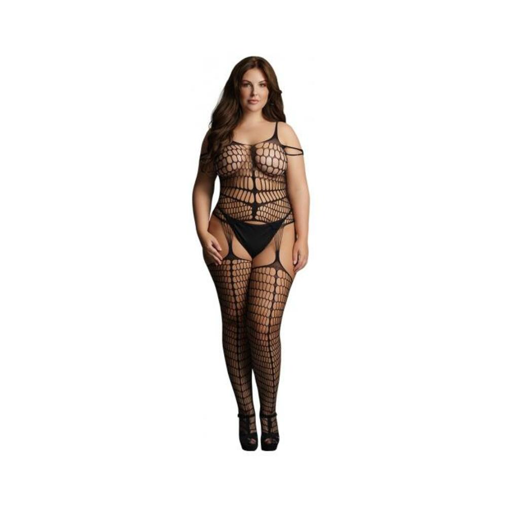 Shots Le Desir Shredded Suspender Bodystocking Black Qs