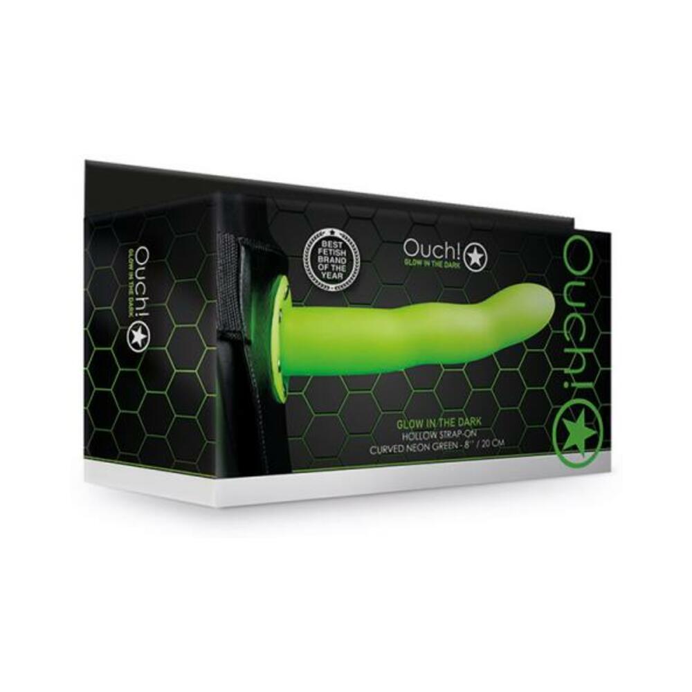 Ouch! Curved Hollow Strap-on 8 In. G.i.t.d.