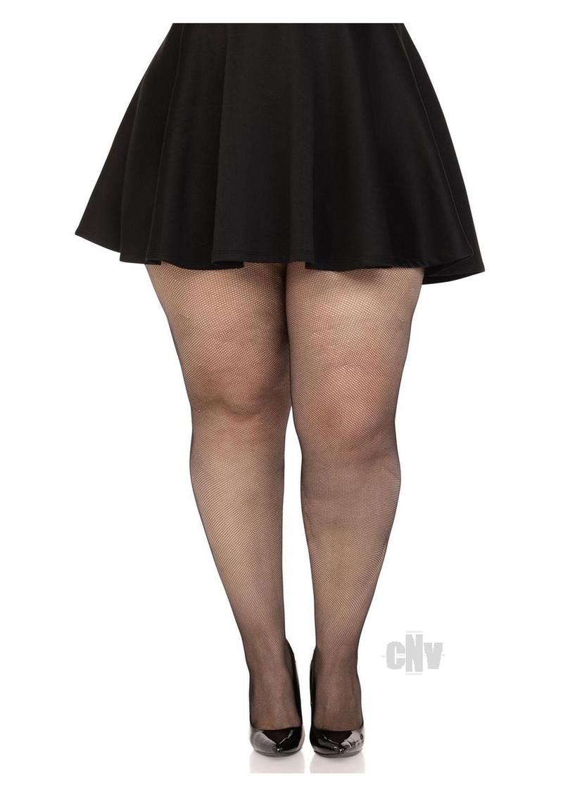 Spandex Micro Net Tights 1x-2x Blk