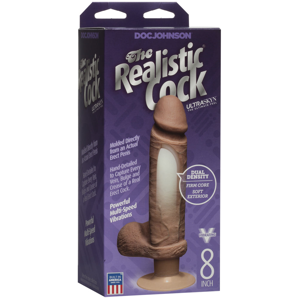 The Realistic Cock Ultraskyn Vibrating 8 - Caramel