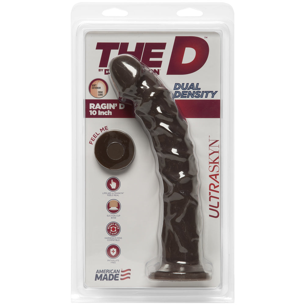 THE D RAGIN' D 10 CHOCOLATE BROWN ULTRASKYN DILDO