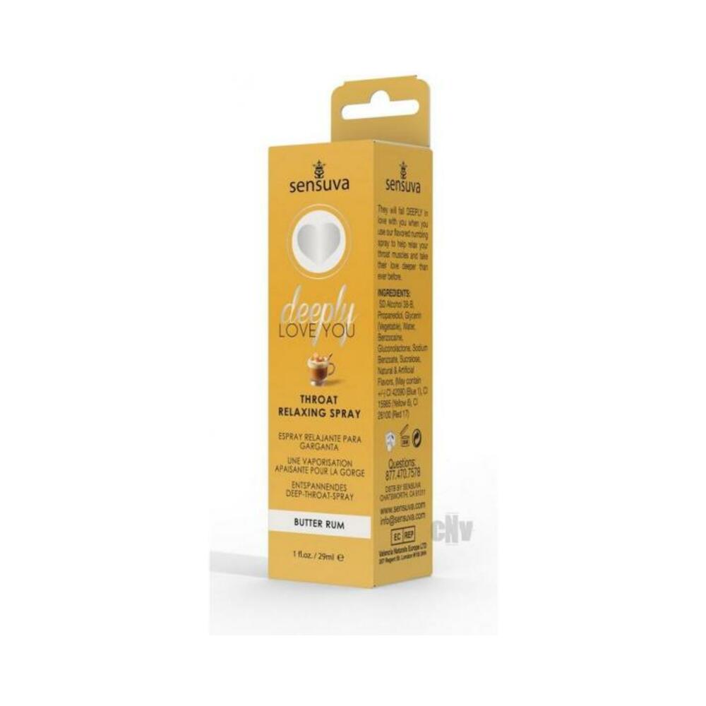 Sensuva Deeply Love You Throat Relaxing Spray Butter Rum 1 Oz.