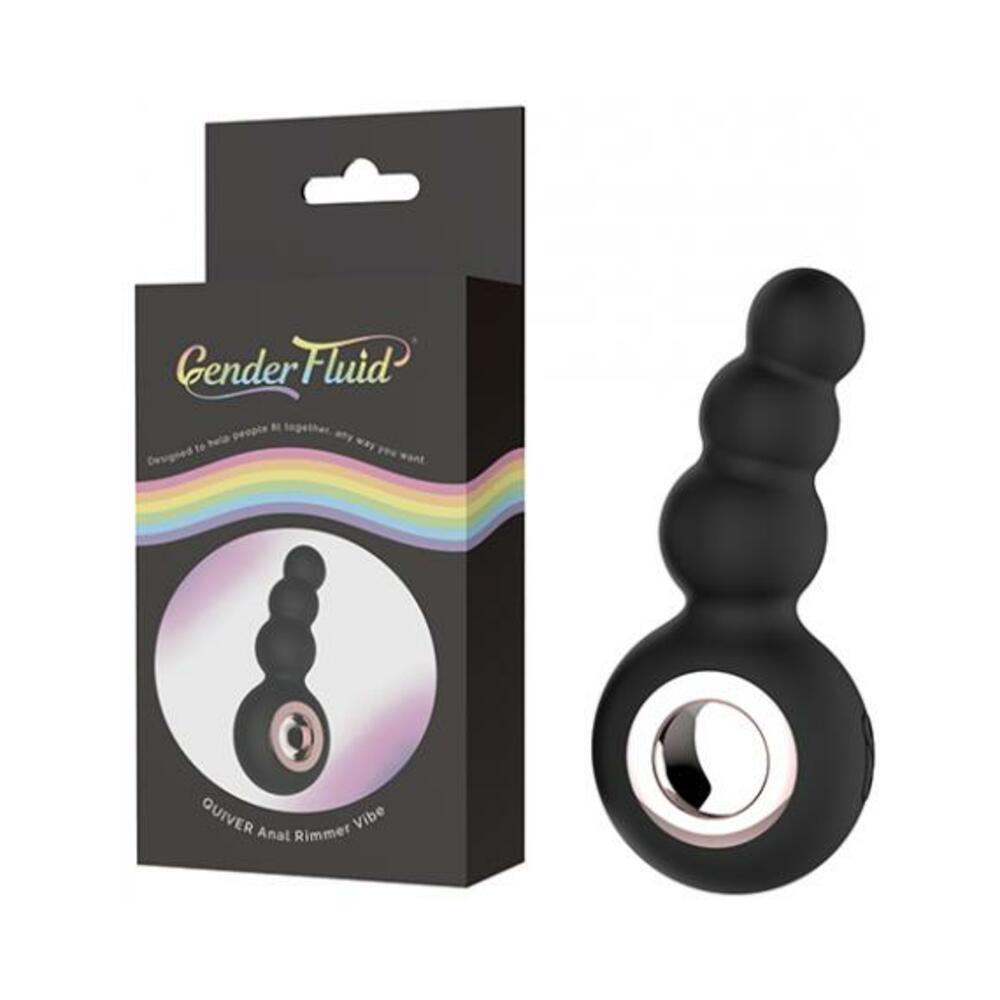 Gender Fluid Quiver Anal Ring Bead Vibe - Black