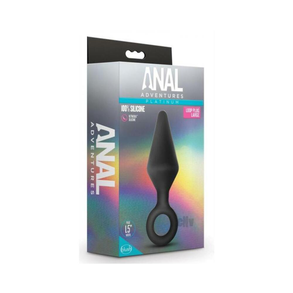 Anal Adventures Platinum Silicone Loop Plug Large Black