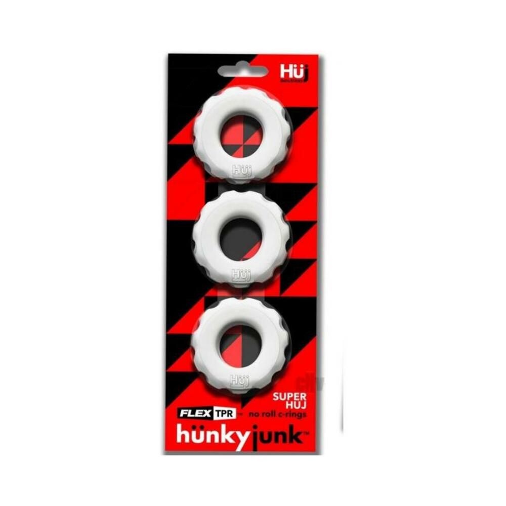 Super Huj 3pk Cockrings White Ice