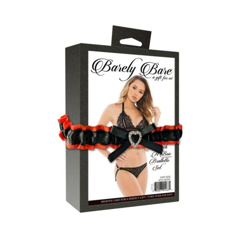 Barely Bare Peek-a-boo Bralette Set Black Os