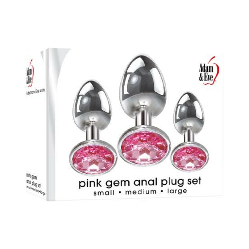 Aande Pink Gem Glass Plug Set
