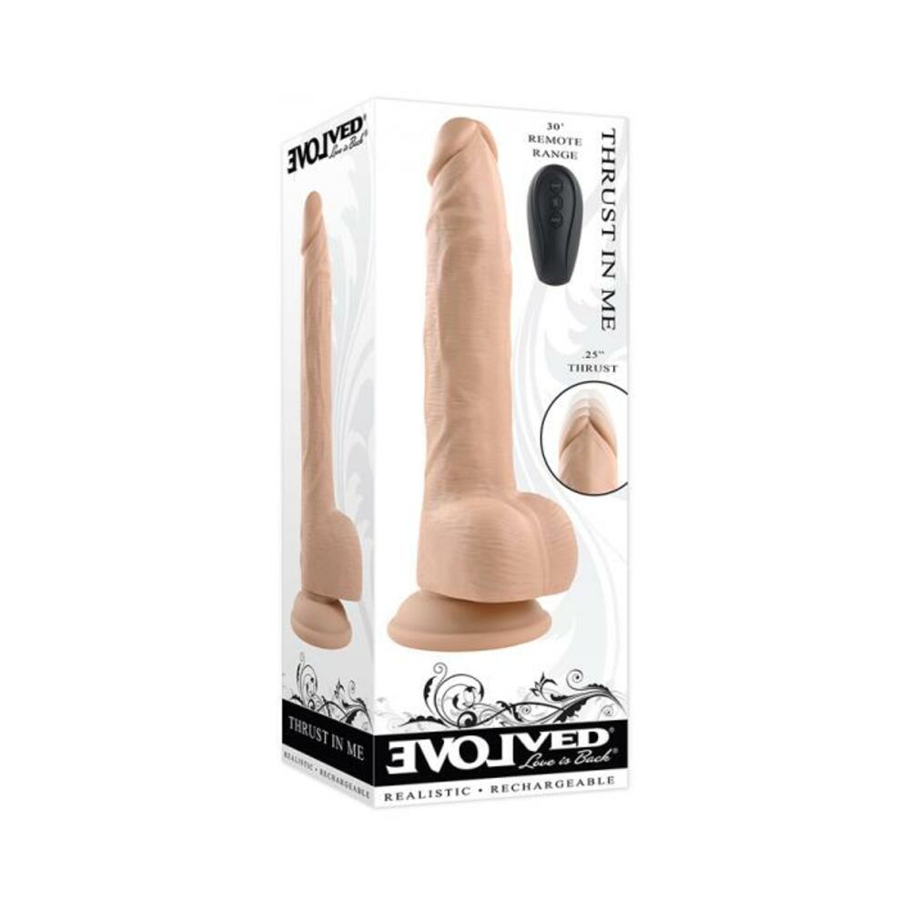 Evolved Thrust In Me Rechargeable Remote Controlled Thrusting Vibrating 9.25 In. Silicone Dildo Ligh