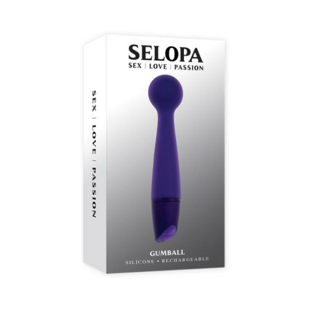 Selopa Gumball Rechargeable Slim Wand Silicone Purple