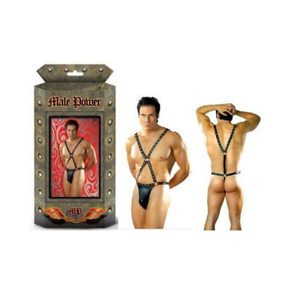 Male Power Fetish Warrior Criss-cross Body Harness Black L/xl