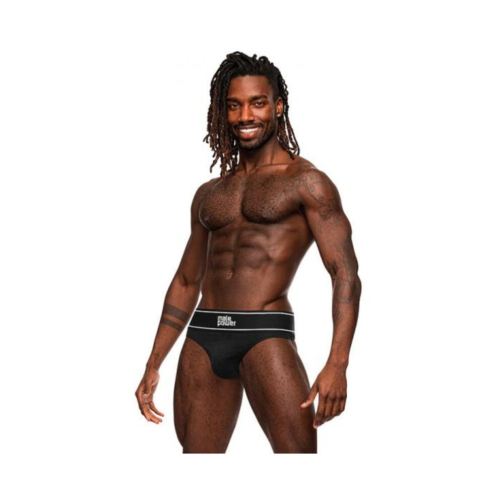 Male Power Modal Rib Bong Thong Black S/m
