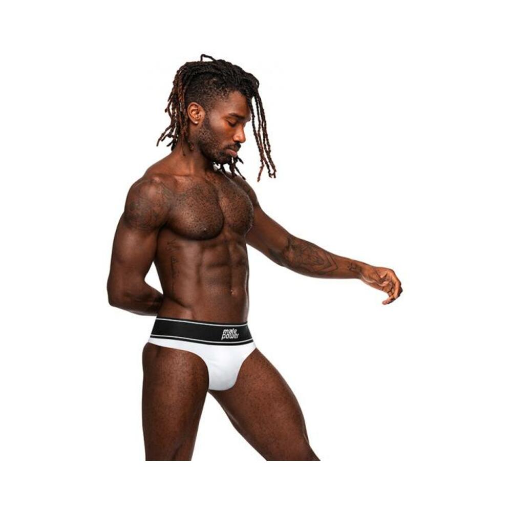 Male Power Modal Rib Bong Thong White S/m