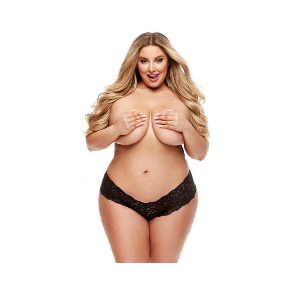 Secret Lace Boyshort Remote Q/s Black