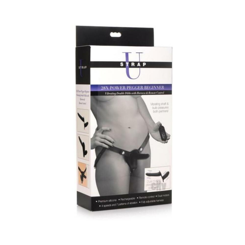 Strap U Vibe Dbl Dildo W/harness Black