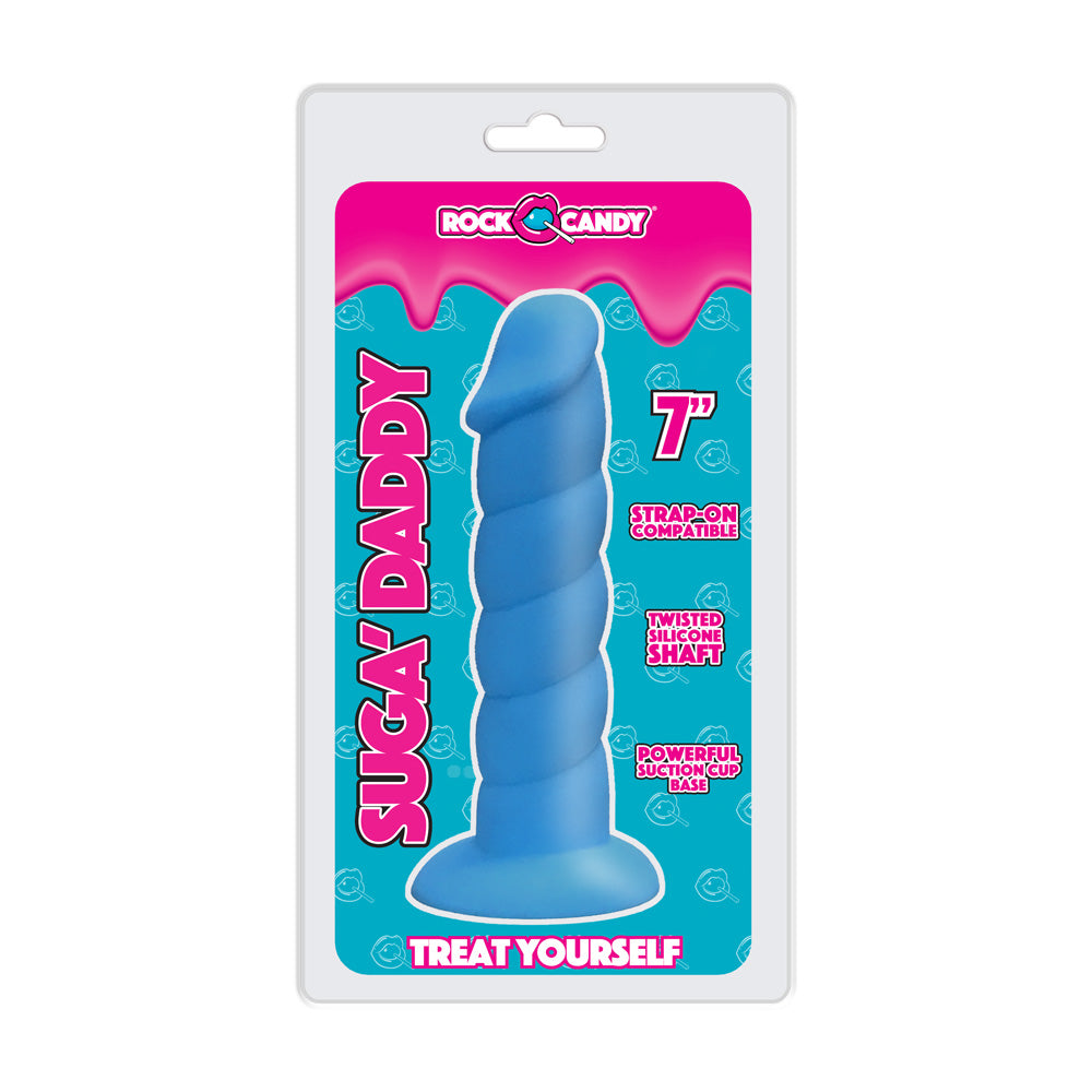 Rock Candy Suga Daddy 7 Silicone Dildo - Blue