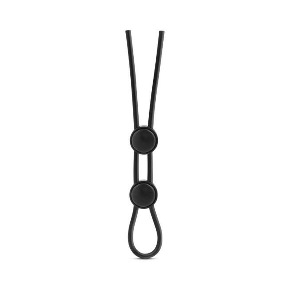 Stay Hard Silicone Double Loop Cock Ring Black