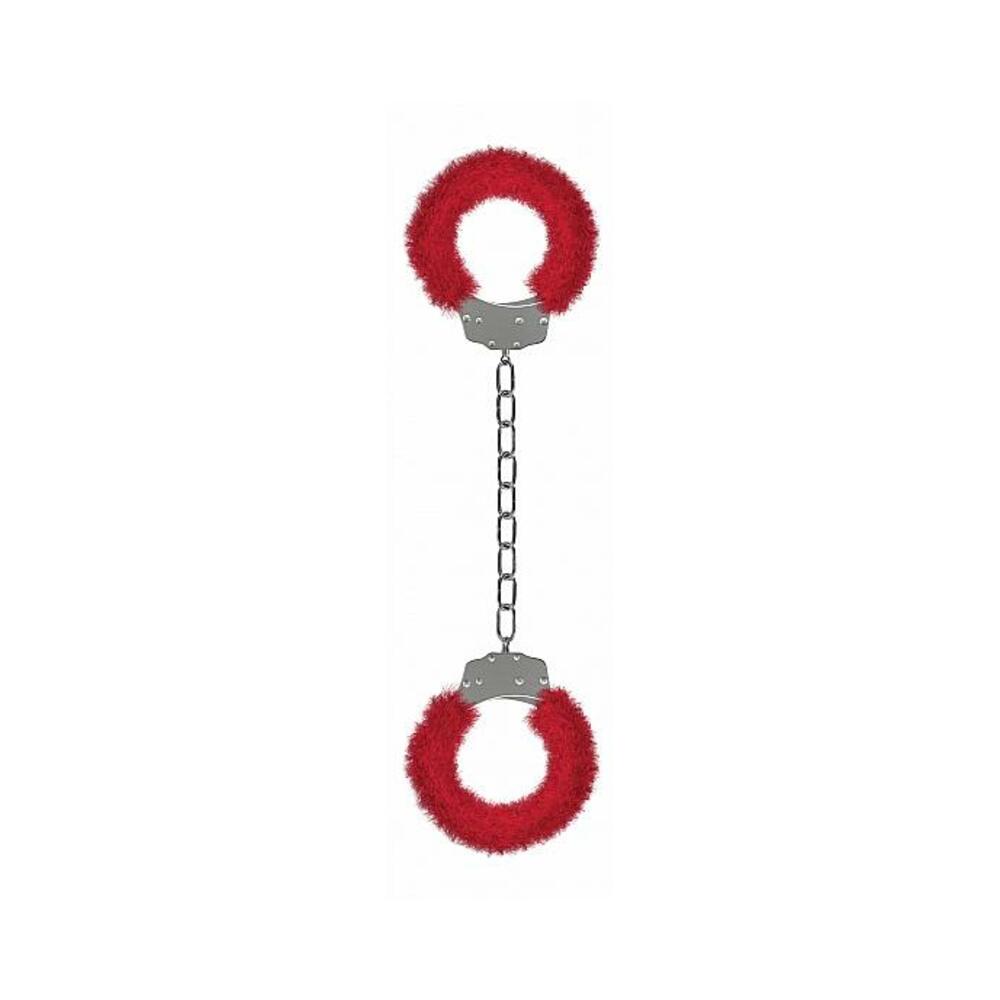 Ouch Beginners Legcuffs Furry Red