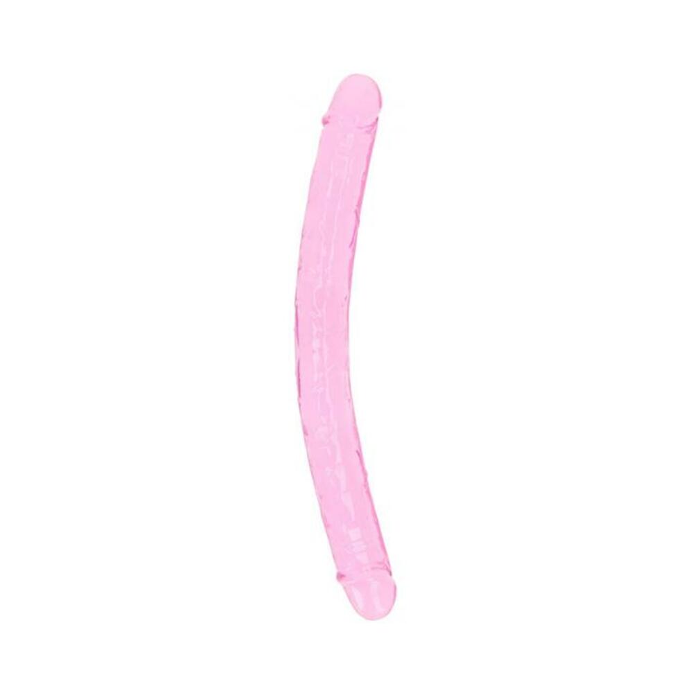 Realrock Crystal Clear Double Dong 18 In. Dual-ended Dildo Pink
