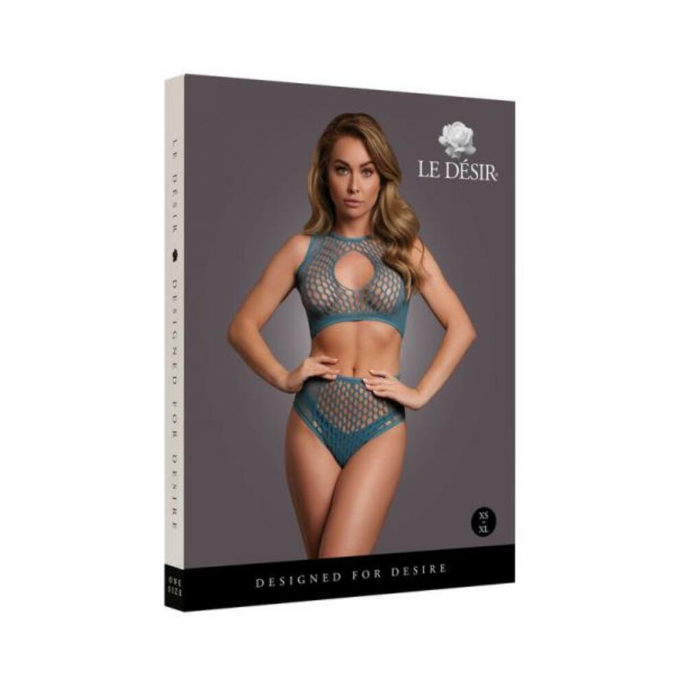 Le Desir Duo Net Key-hole Bra Set Ocean Deep O/s