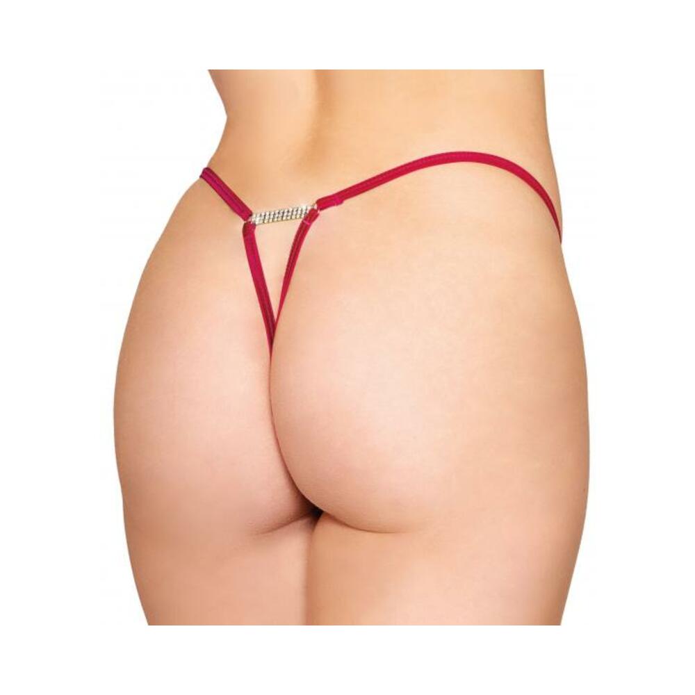 Lace Open Crotch G-string Beet L/xl
