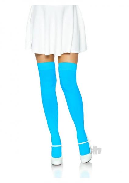 Nylon Over The Knee Os Neon Blue