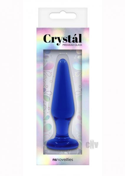 Crystal Glass Tapered Plug Med Blue