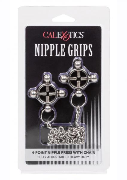 Nipple Grips 4 Point Nipple Press W/chain - Silver